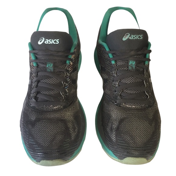 Asics Nimbus lite Colors Womans shoe Sneaker gray black teal reflective Sz 9 - Picture 3 of 14